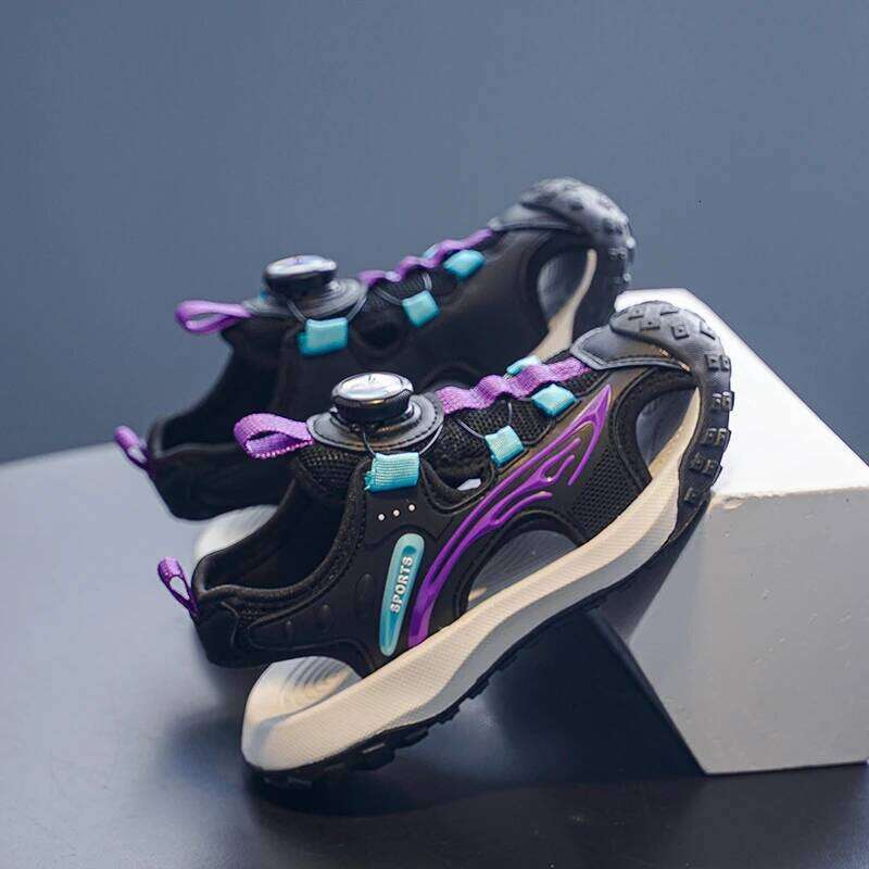 Kids Sandals Boy Summer New Flat Wear-resistant Shock-absorbing Sneakers Soft Non-slip Beach Shoes for Children Y260128