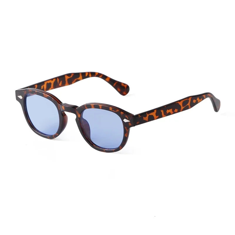Fashion Transparent Blue Round Sunglasses Women Men Retro Rivet Small Square Sun Glasses UV400 Eyewear 260126
