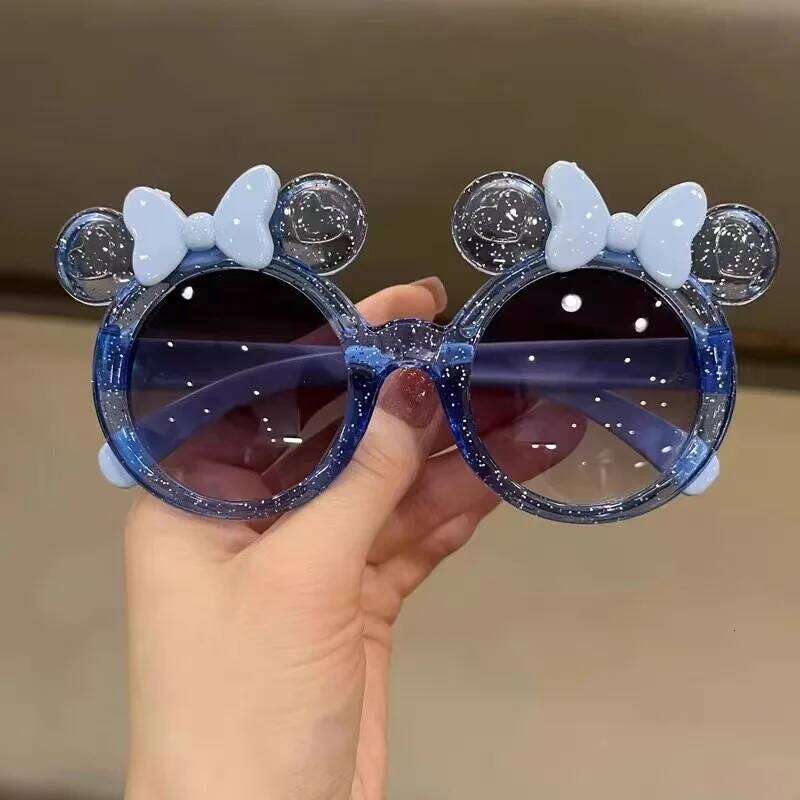 New Cute Crystal Bow Girls Children Sunglasses Fashion Trend Personalized Cartoon Sun Glasses Kids Shiny Eyewear H260130