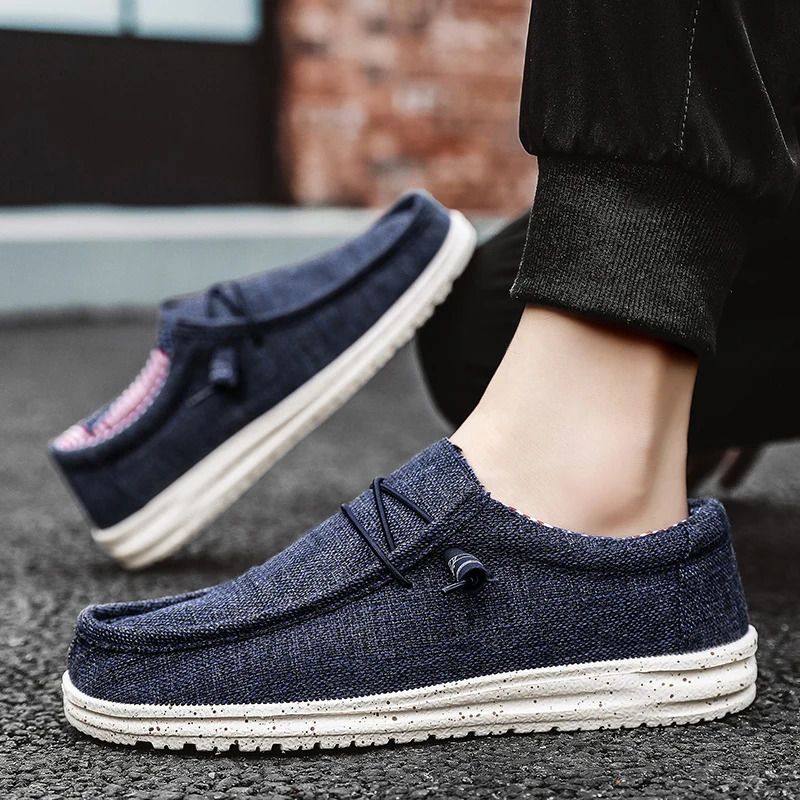 Men Shoes Casual Canvas Loafers Shoes Light Breathable Flats Leisure Male Vulcanized Shoes Walking Sneakers Plus Size 39-46 260126