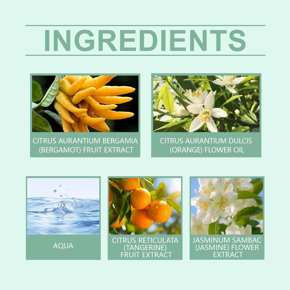 Roxelis Unisex Bergamot Citrus Light Fragrance Fresh Portable Charm Long-lasting Fine Mist Perfume S260131