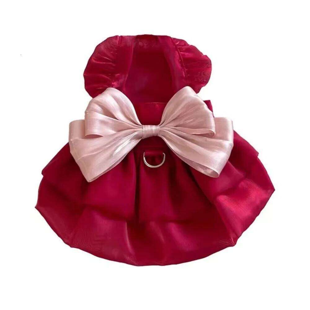 Cute Big Bow Summer Clothes Soft Elastic Dog Skirt Thin Supplies Pet Princess Dress H260129