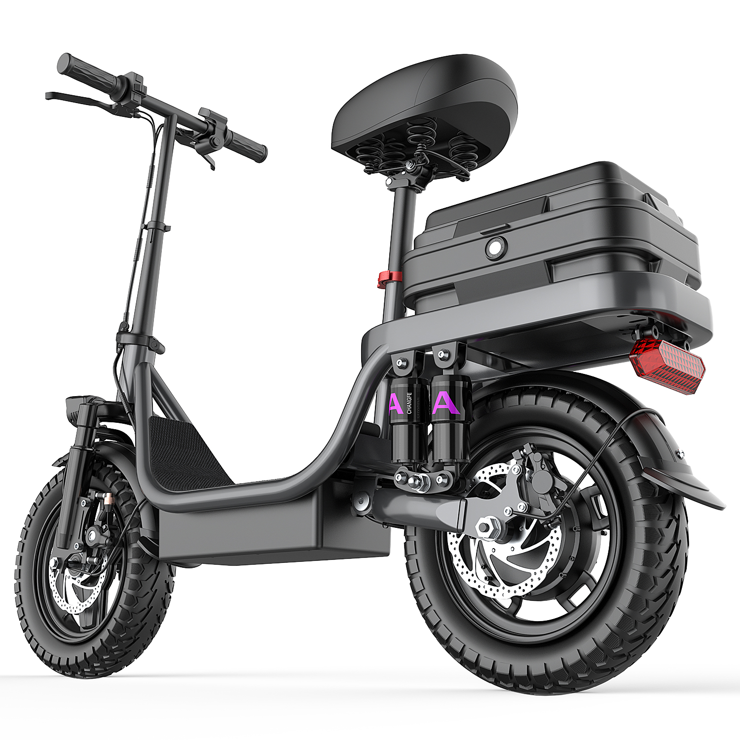 14 inch Adults Electric Scooter with seat GQ8 48V 15AH Commuting Folding E-Scooter 500W 150KG 60km range