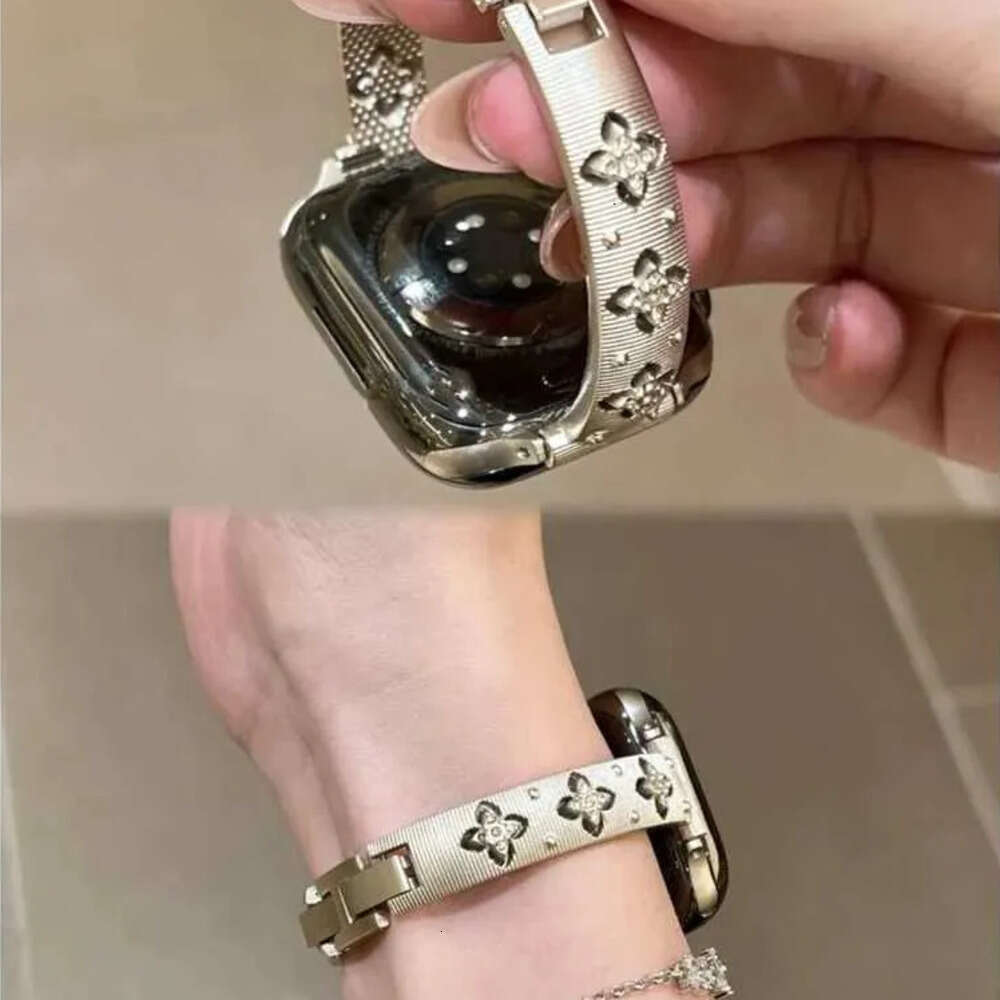 N Bling Stainless Steel Bracelet Link For Watch Band Series 8/7/6/10/9 40mm 41mm 38mm 42mm 44mm 45mm 46mm Strap Y250820