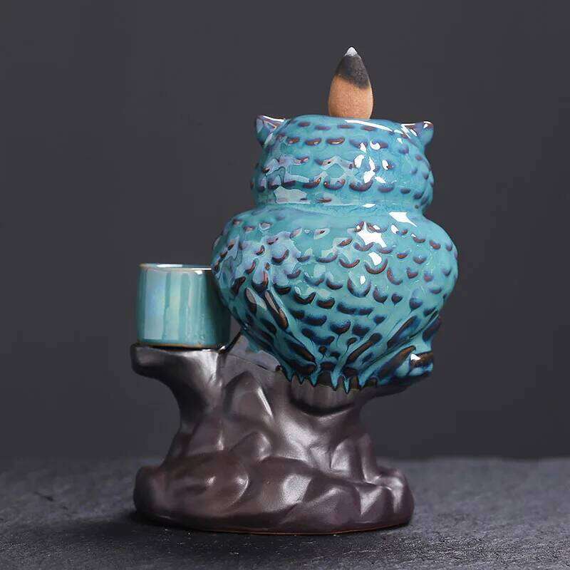 Creative Ceramic Burner with Backflow Feature Home Decoration & Candle Holder Gift for Owl Lovers Without Incense Y260131