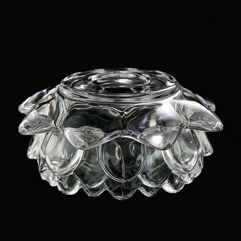 3D Crystal Lotus Tealight Candle Holder Glass Candlestick Votive Table Wedding Centerpieces Yoga Meditation Home Decor Ashtray Y260131