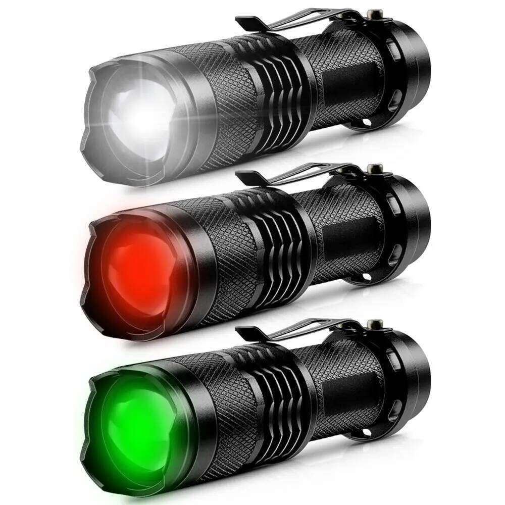A set of multiple red, green, white three light flashlights, weighing 52 grams and lightweight, convenient for daily carry H260131