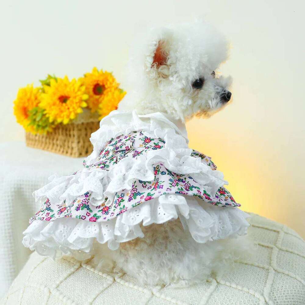 Dog for Small Dogs Floral Girl Puppy Dress Breathable Cute Princess Doggie Dresses Spring Summer Pet Cat Clothes H260129