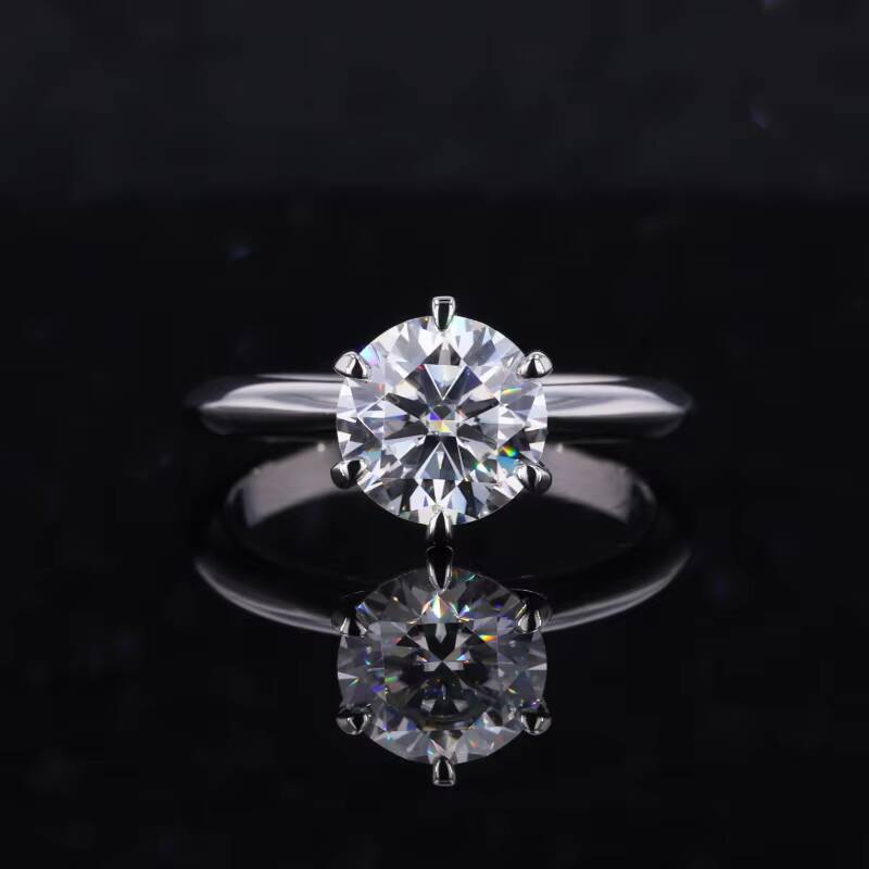 Starsgem Fine Jewelry 14k 18k Solid White Gold 2ct Moissanite Solitarie Moissanite Ring