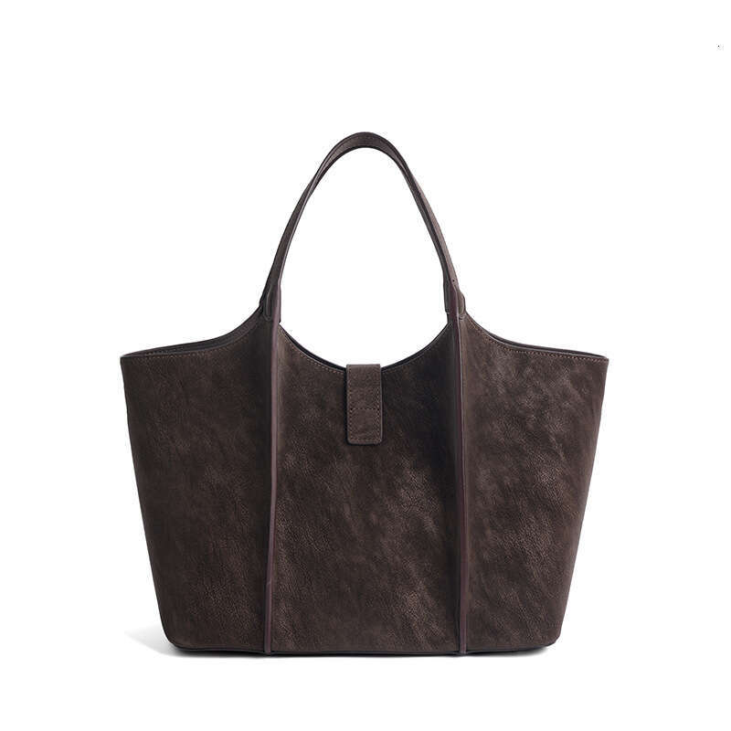 Brown Vintage Tote Niche Design Fashion Trend Handbag Large Capacity High-end Feel Shoulder Crossbody Bag