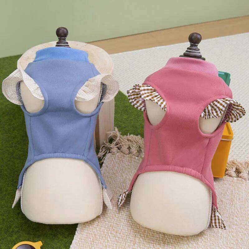 Blue Pink Dresses Winter Flying Sleeve Clothing Pullover Costume Pet Clothes For Small Dog Chihuahua Poodle Puppy Skirt Apparels H260129