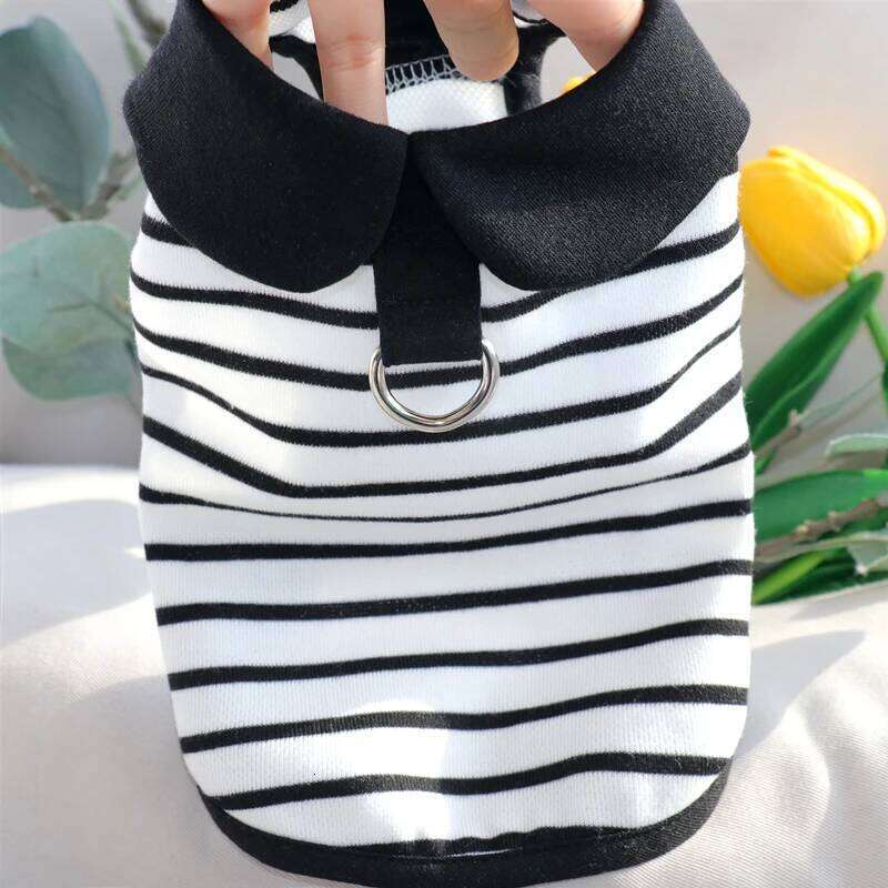 Pet Striped Couple Summer than Bears Leashable Vest Puppy Dress Teddy Soft Pullover Fashionable Dog Clothes H260129
