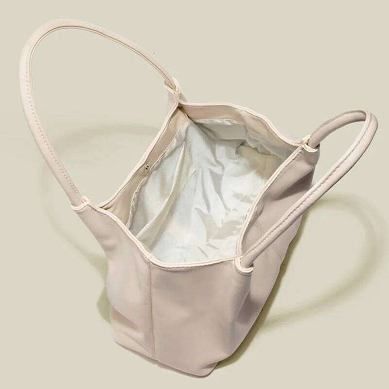 Simple White Shoulder 2026 Women's PU Leather Soft Underarm Tote School Large Capacity Bag Full Student Shopping Handbag