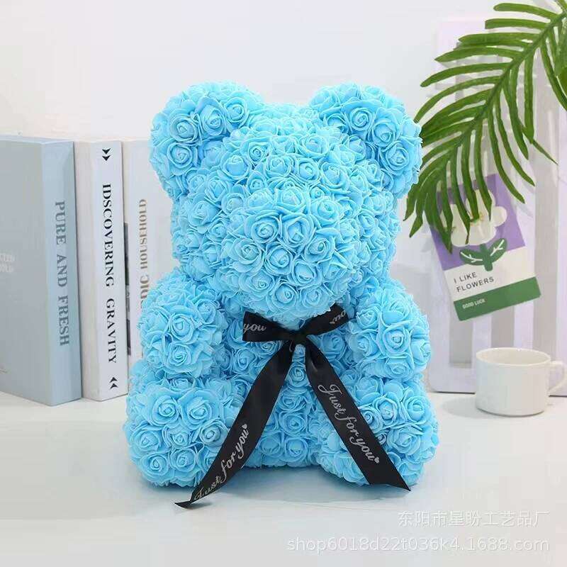 Rose Bear NEW Valentines Day Gifts 25cm Flower Bears Artificial Floral Decorations Mother' DAY Gift For Girlfriend Festival And Y260131