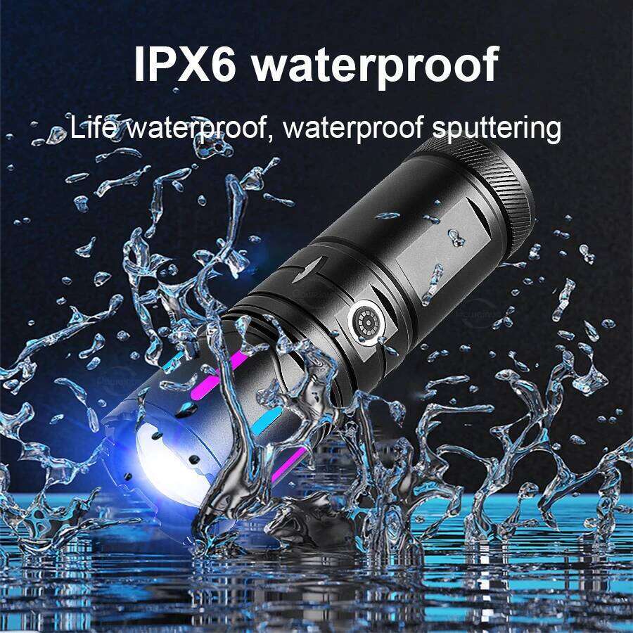 800W Ultra Powerful Led Flashlight Long Shot 3km Torch Built-in 10000mAh Rechargeable Light Super Bright Outdoor Camping Lantern H260131
