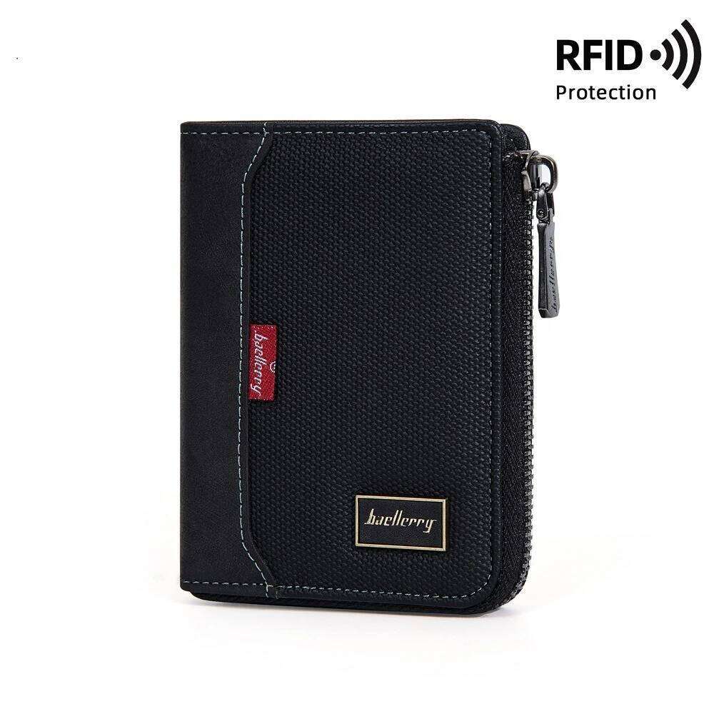 RFID Card Male Photo Holder Coin Pocket Man Purses Mens Wallet 2025 Luxury Brand Simple Short Men Zipper Wallets
