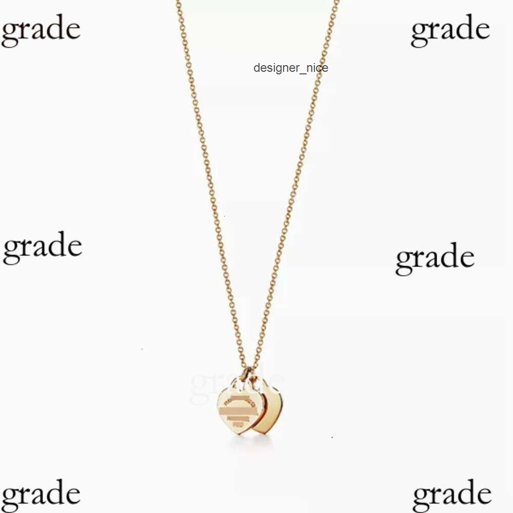 tiffamy and co necklace designer classic bracelet s925 sterling silver double plate pendant with drip glue diamond plated heart set fa tiffanies and tiffanyx co I871