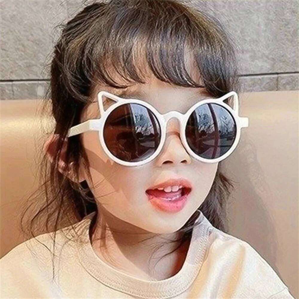 Children Cute Sunglasses Girls Boys Summer Cat Ears Animal Cartoon Sun Glasses Lovely Vintage Eyewear UV Protection Goggles H260130