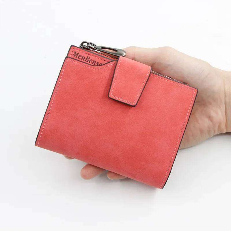 New Ladies Short Women's Zipper Wallet Multi-function Fashion Simple Fresh Large-capacity Leather Coin Purse Clutch