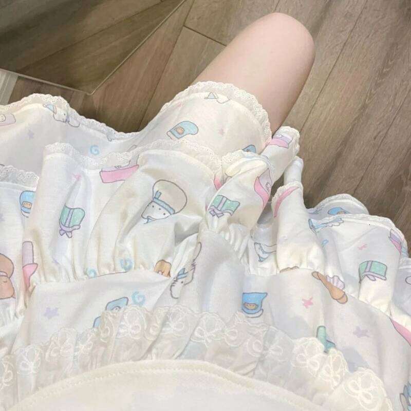 Kawaii Japanese Style Mini Skirt Women Harajuku Lolita Lace Pleated Sweet Cute Y2k Ruffles Cake Layered Skirts XJ260131