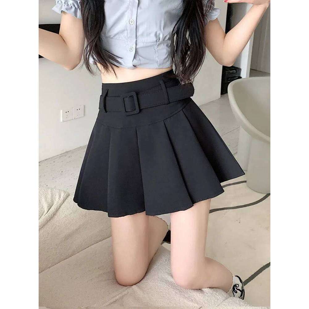 Zoki Japan Sweet Belt White Pleated Women Sexy High Waist Mini Summer Preppy Style Female Casual A Line Pink Skirt XJ260131