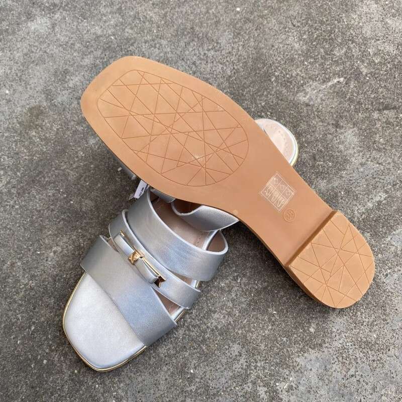 Free shipping designer Fashion New Shoes Retro Flat Women Summer Elegant Vacation Outdoor Bowknot Slide Sandals