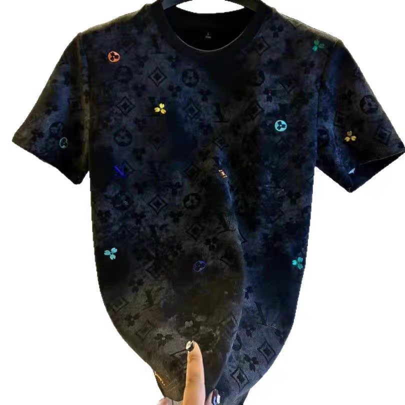 2026 light luxury new men's short-sleeved half-sleeved crew neck fashionable casual versatile comfortable T-shirt