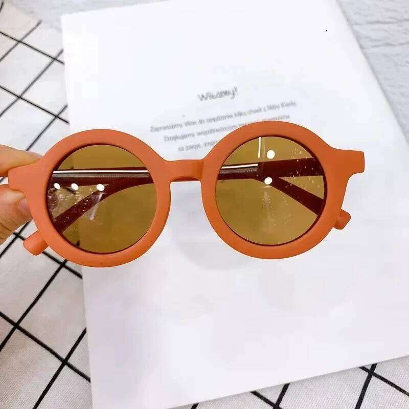 Kids Inset Style Round Frame 1-10 Year Old Baby Sunglasses Children's Shading Sun Protection UV400 Gafas De Sol H260130
