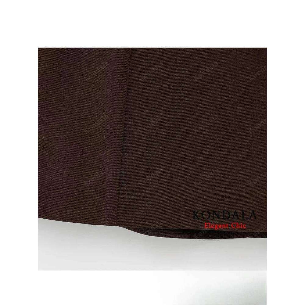 KONDALA Vintage Casual Women Brown Solid Zipper Slim Short New Fashion 2025 Spring Summer Holiday Mini Female Skirt XJ260131
