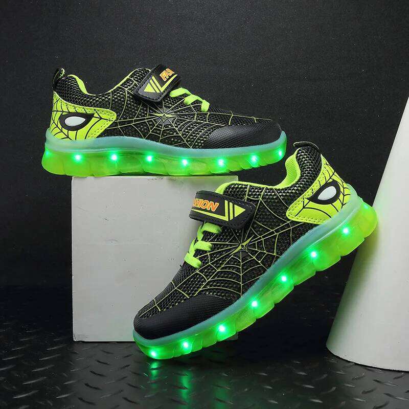 Children Luminous Glowing Sneakers Gold Pink Led Light Roller Skate New Fashion Kids Girls USB Charging Shoes Boys Y260128