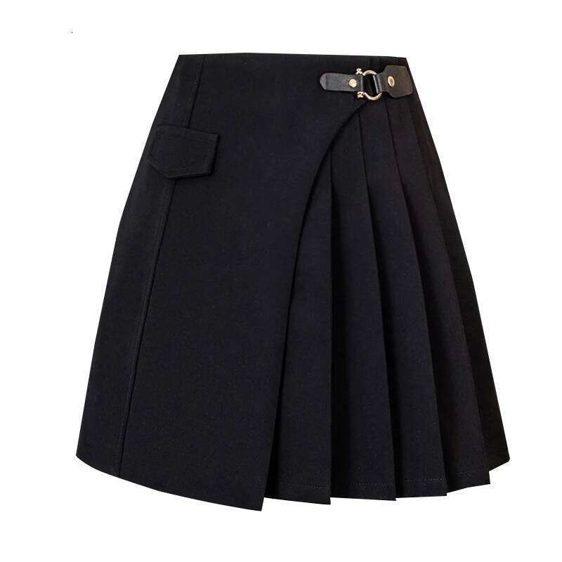 Seoulish Summer High Waist Pleated Mini Fashion Elegant Office Lady Casual Solid Color A-line Irregular Women's Skirts XJ260131