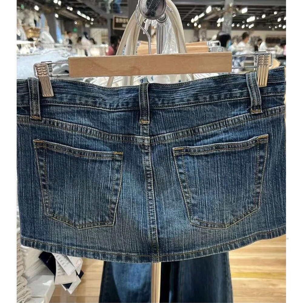 Vintage Denim Mini Cargo Skirts Women Summer New Streetwear Casual Cotton Slim Sexy Low Rise Skirt Harajuku Sweet Y2K Falda 2024 XJ260131