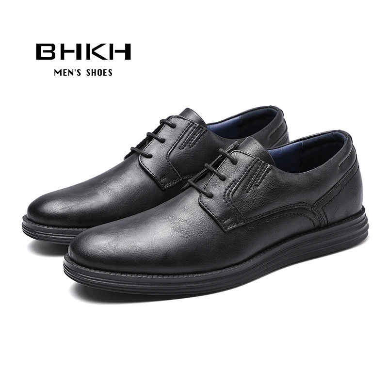 BHKH Male Sneakers Autumn/Winter traf Leather Men Casual Shoes Business Work Office Lace-up Dress shoes For Men Size47 260126