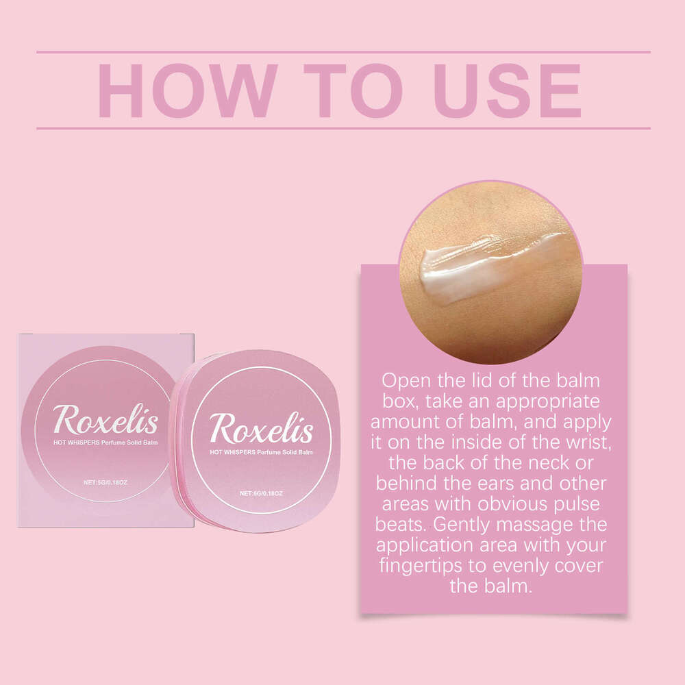 Roxelis Rose Elegant Refreshing Silky Light Fragrance Portable Pocket Solid Balm S260131