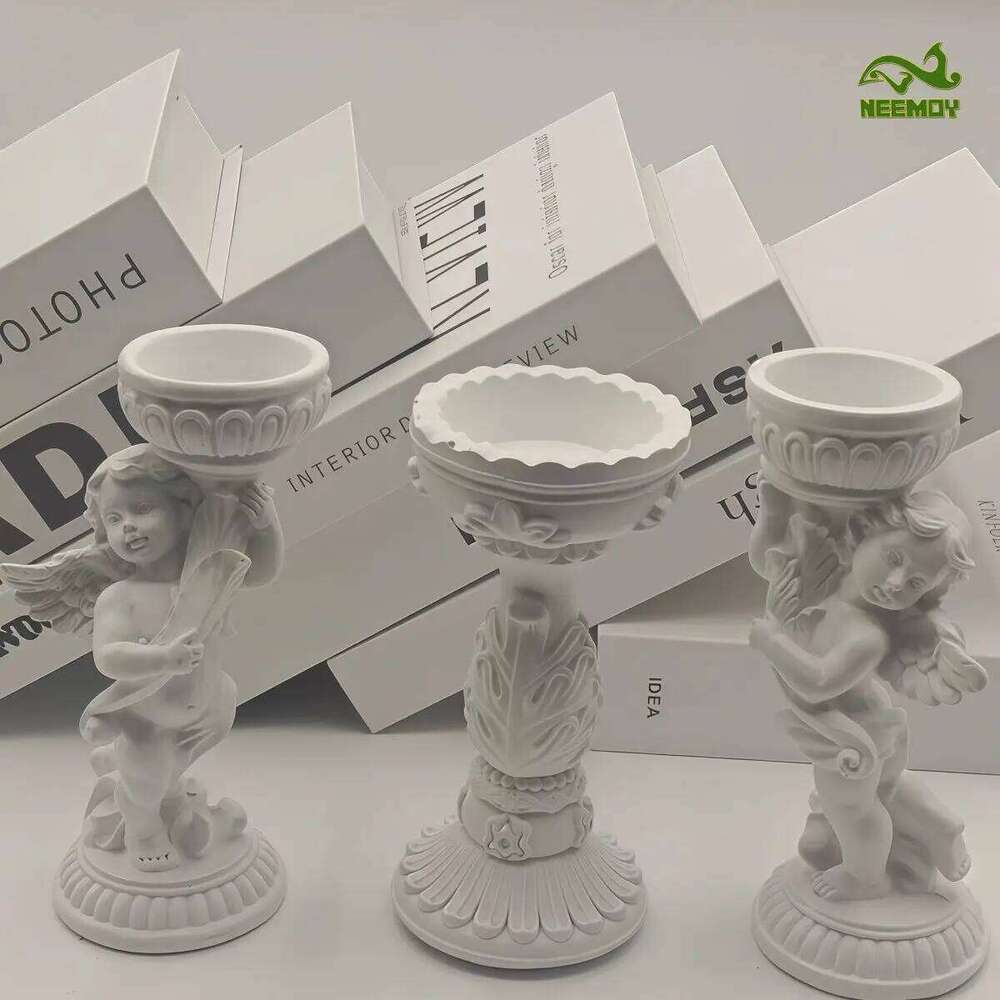Ins Resin Roman Column Ornament Little Angel European American Style Decoration Statue Candle Holder Birthday Gift Y260131