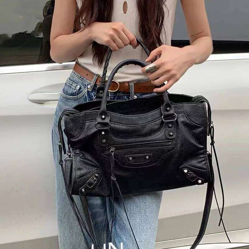 2026 Trendy Motorcycle Bags Women's City Tote Bag Y2k Classic Street Fashionable Shoulder Pu Leather Crossbody Handbag