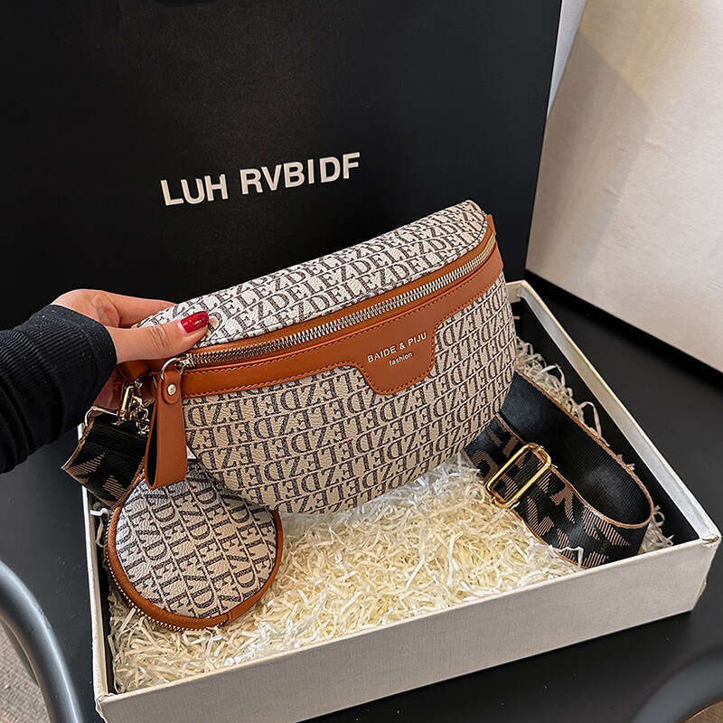 fashion bags High-End Waist Autumn New Letter Shoulder Korean Style Fashionable Chain Crossbody Chest Bag for Women