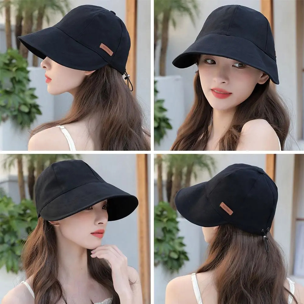 Foldable Wide Brim Sun Hat Drawstring Adjustable Caps for Men Women Beach Hats Summer Quickdrying Visors Fisherman Cap 260120