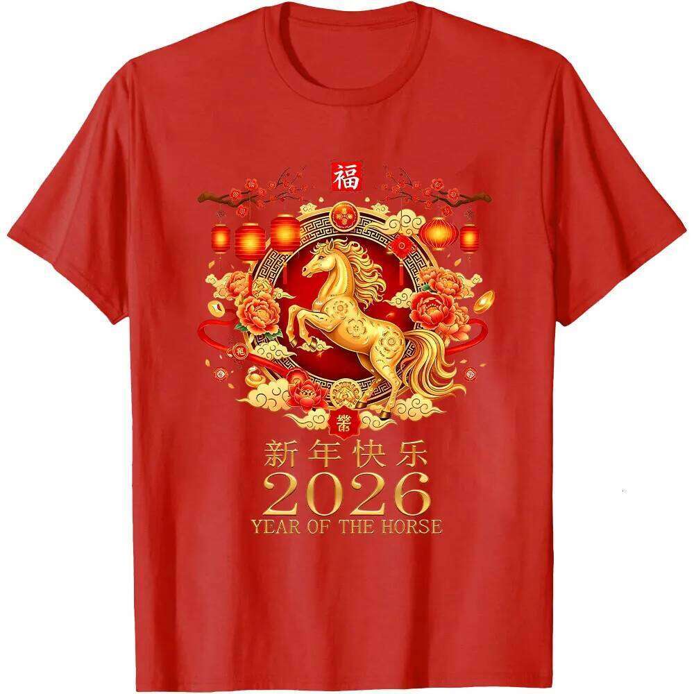 of The 2026 Lunar Chinese New Year Men Women Unisex T-Shirt Fashion Tees Horse Enthusiast O-neck Clothes C260131