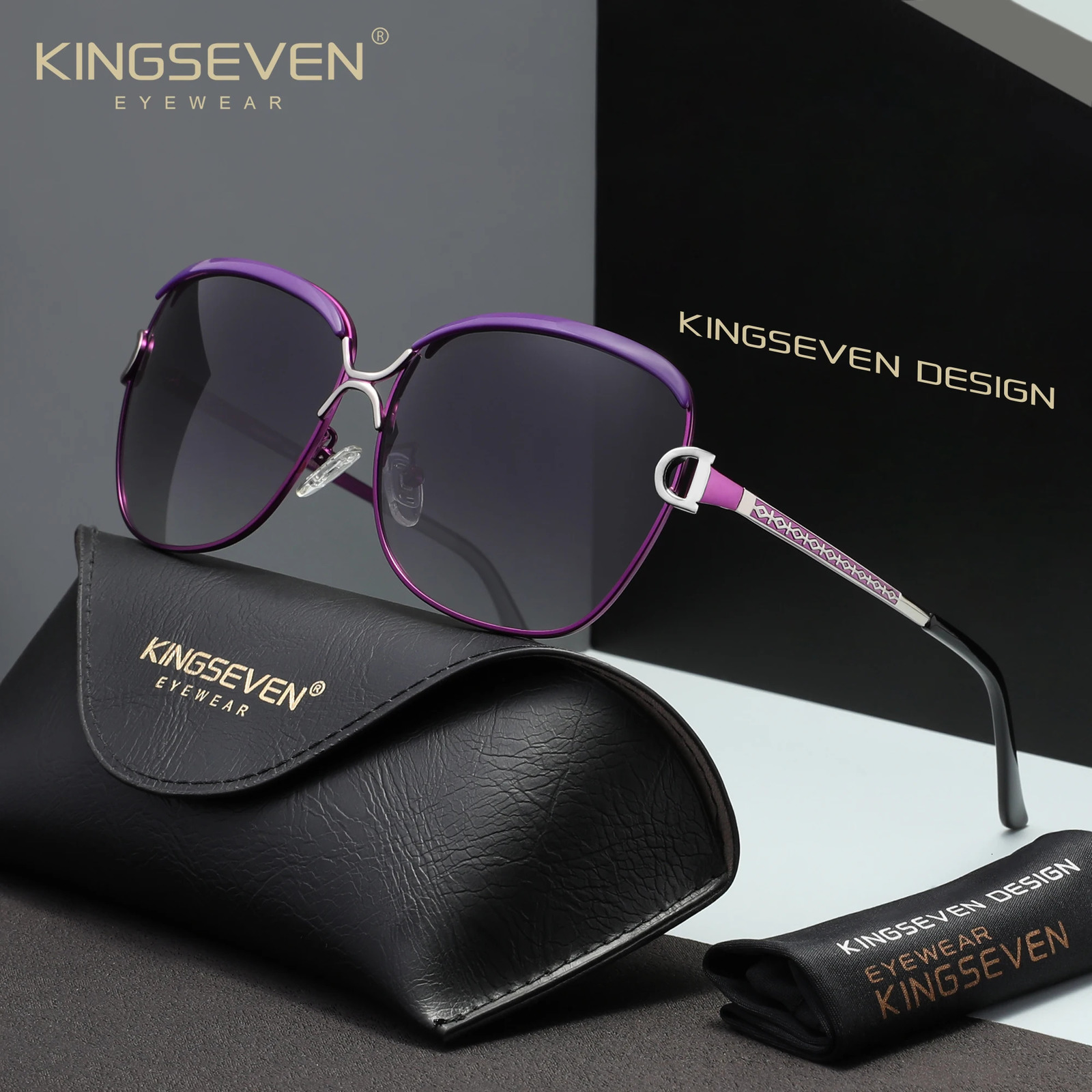KINGSEVEN Fashion Women Sunglasses Polarized UV400 Female Squre Outdoor Glasses Casual Ladies Driving Large Frame Eyewear 260128