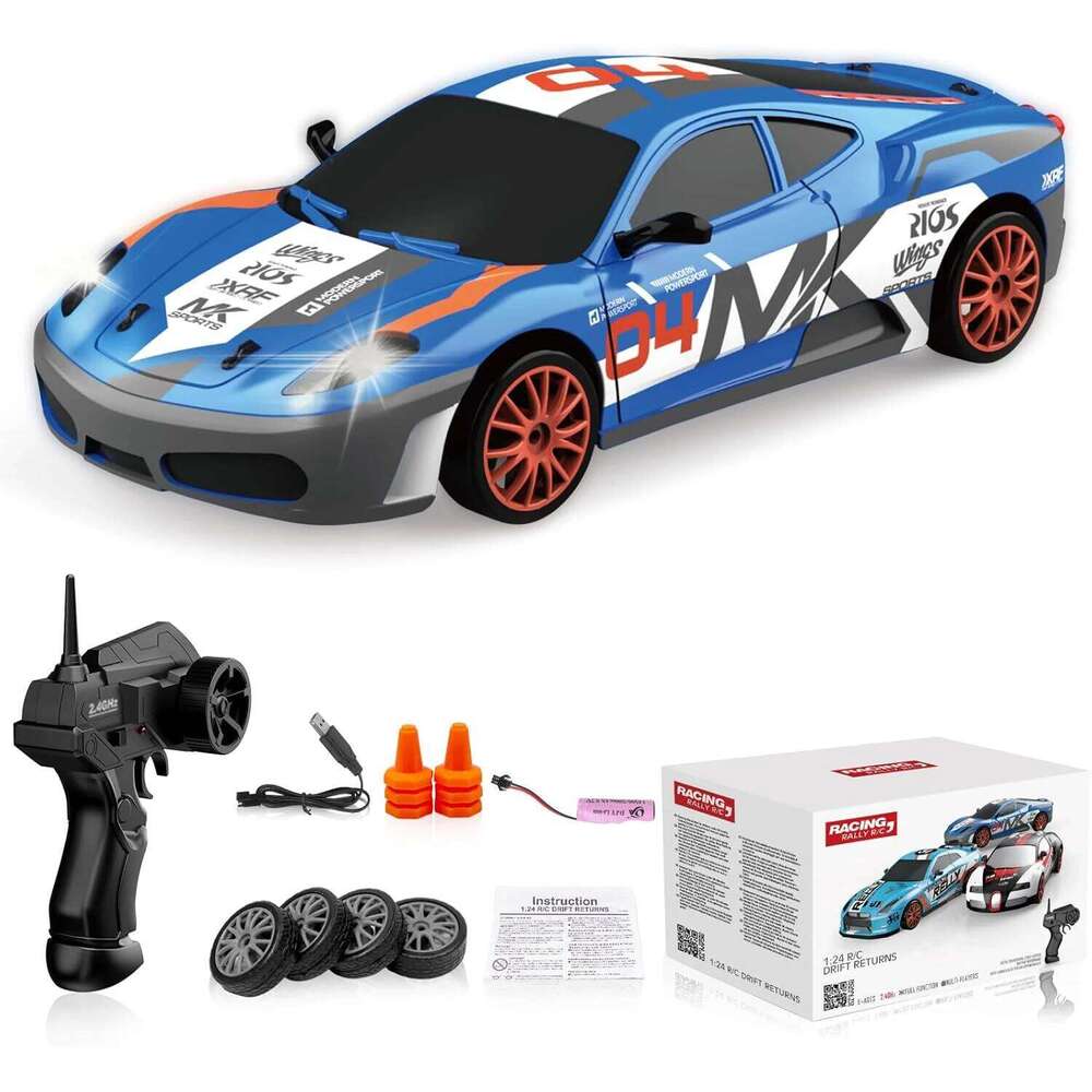 1:24 Drifting 2.4G 4WD Remote Control Racing RC High Speed Competition Race Car Boy Toy Gift Replaceable Tire Y260131