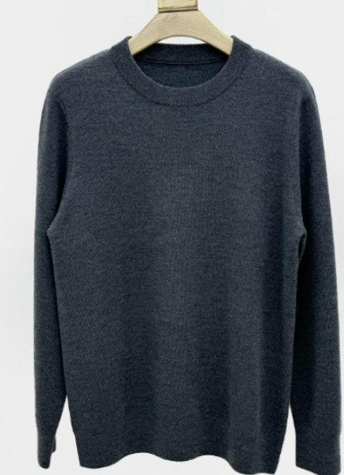 a673 Men Wool Sweater, Four-pin Thick Warm Round Neck and Winter Bottoming