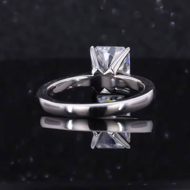 Best Quality Radiant Crushed Iced Moissanite Engagement 925 Silver Rings Jewelry