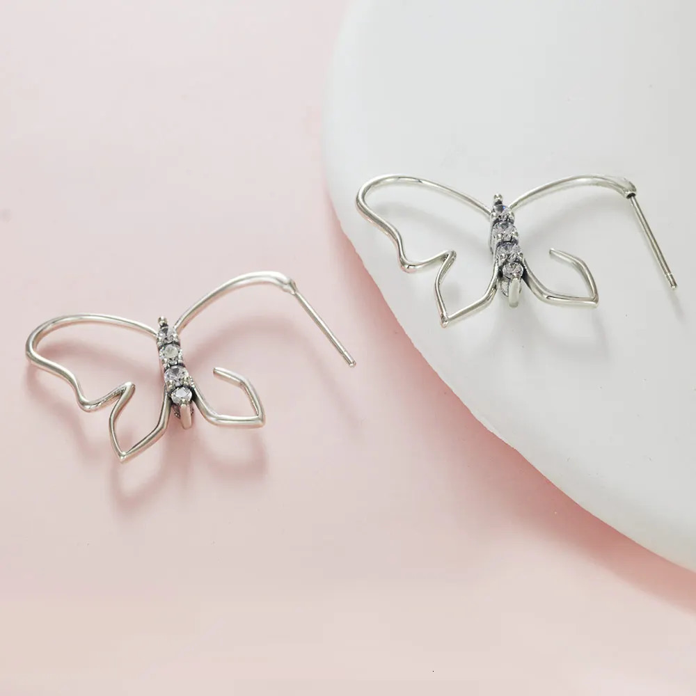 925 Sterling Silver Butterfly Heart Star Silver Hoop Earrings For Women Hypoallergenic Earring Elegant Party Birthday Jewelry 260126