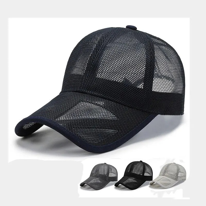 Summer Men Hat Openwork Brim Breathable Mesh Cap Outdoor Sports Sunscreen Baseball Women Sunhat 260120
