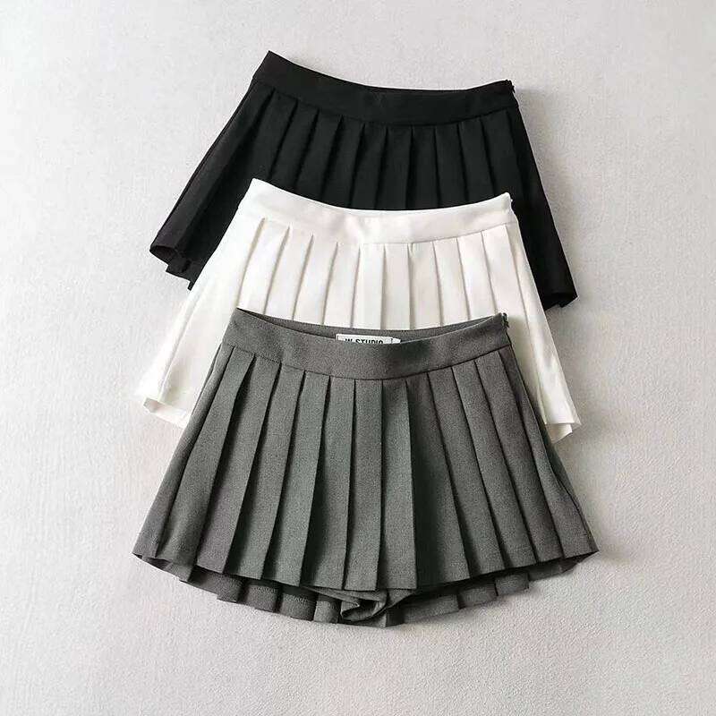 Sexy Pleated Women Korean High Waist Mini Skirts JK Preppy Summer Fashion White Black Gyaru Tennis Extreme Skirt XJ260131