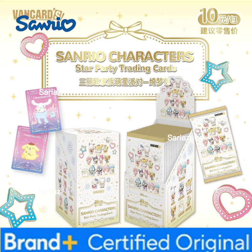Sanrio Genuine Family Star Party Trading Cards Dream Pack Hello Kitty My Melody Cute Anime Characters Collection Card Toy Gift H260130