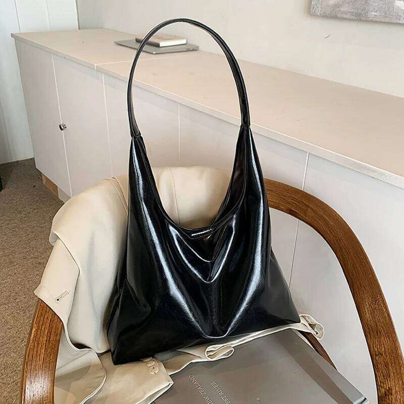 Vintage Soft PU Leather Hobo for Women Slouchy Underarm Shoulder Tote Handbag Trendy Ladies Large Capacity Bag XJ260131