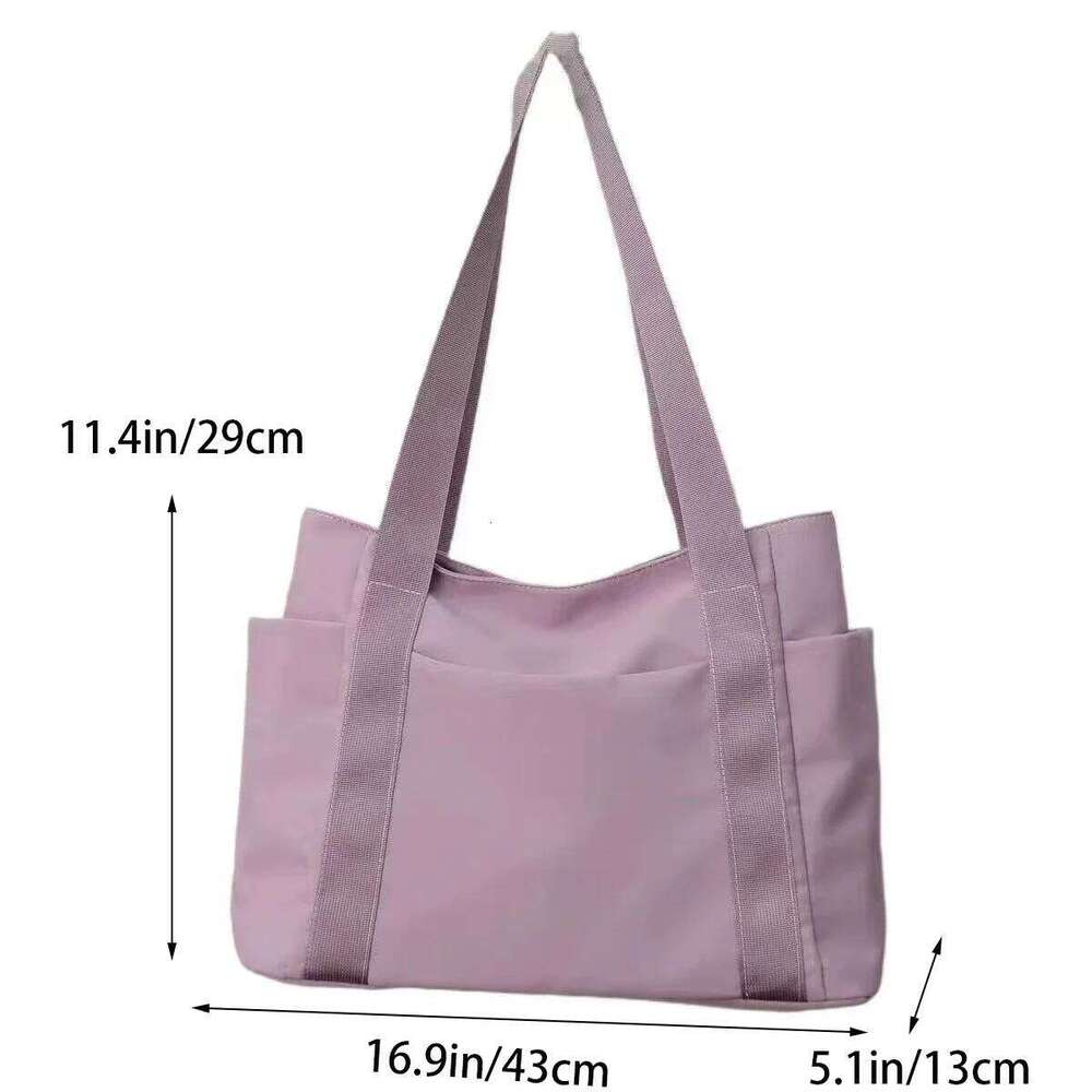 Large Capacity Nylon Tote Bags for Work Commuting Carrying College Style Student Outfit Book Shoulder Bag