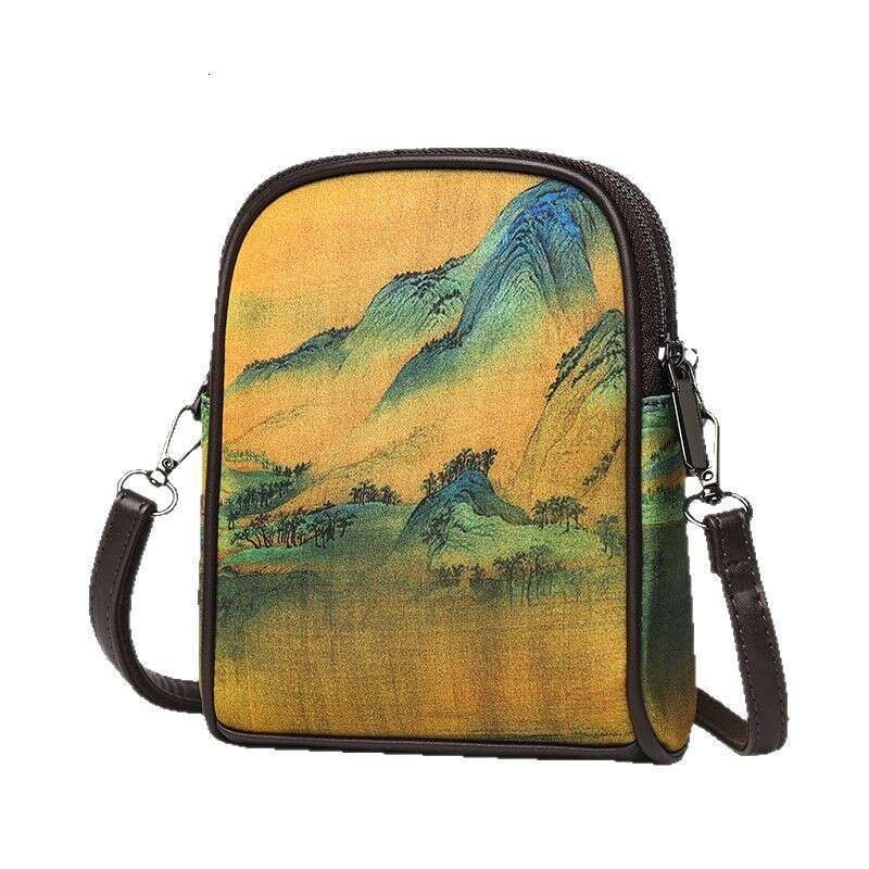 Single Shoulder Ethnic Thousand Miles Of Rivers And Mountains National Style Texture Crossbody Classical Versatile Casual Commuter Bag Cross-Border MA